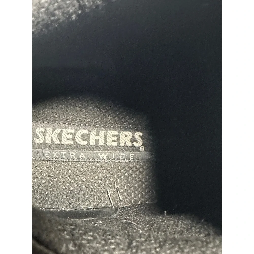 Skechers Mens Y2K Jammers4470EW Black Leather Extra Wide Fit Work Boots Size 9.5